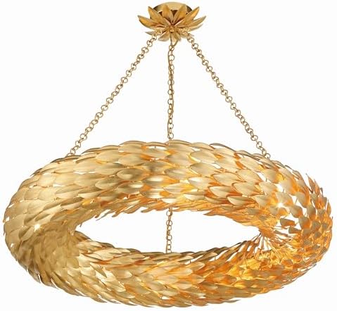 Crystorama Broche 8 Light Antique Gold Chandelier