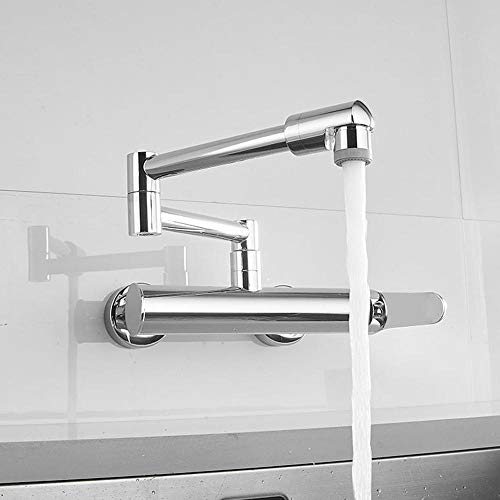 Grifos de cocina de pared de cobre cromado con diseño monomando orientable 4