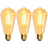 Terafeels 3 Piezas Bombillas LED Vintage regulables con casquillo E27, Bombillas Decorativas