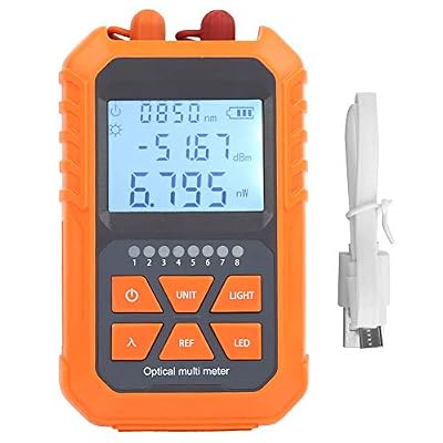 Optical Power Meter, Fiber Optic Cable Tester Portable Optical Power Meter, Mini Fiber Light Attenuation Tester Red?Light All?in?One Wavelength Memory