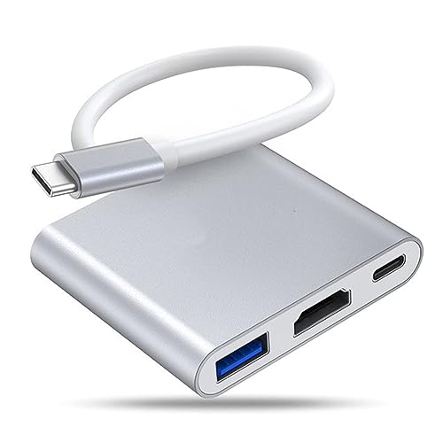 ECVV 3 in1 USB C Hub, Multiport Adapter, HDMI 4K Multiport Adapter/Type C/USB 3.0 Converter Laptops Macbook Chromebook Type C Devices