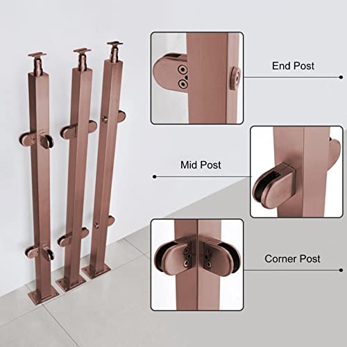 Barandilla de vidrio de acero inoxidable con kit completo de poste de escalera y balcón 5
