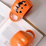 Vasos de papel para bebidas calientes, taza con forma de calabaza, taza de otoño y otoño, taza de cerámica para café, leche, agua, Halloween, taza de calabaza, vaso de Acción de Gracias, Halloween (A