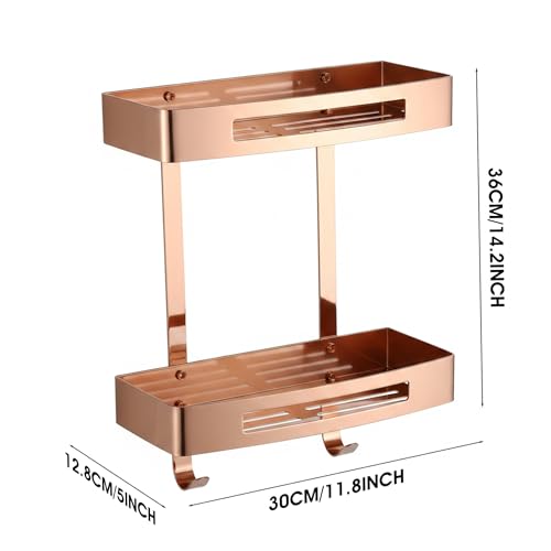 Estante de acero inoxidable 304 para baño oro rosa elegante 5