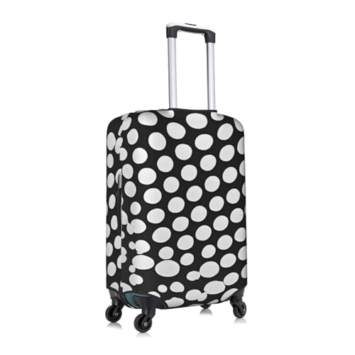 Travel Elastic Luggage Cover,Black White Polka Dots Pattern Print Suitcase protection cover Case Cover with zipper.3