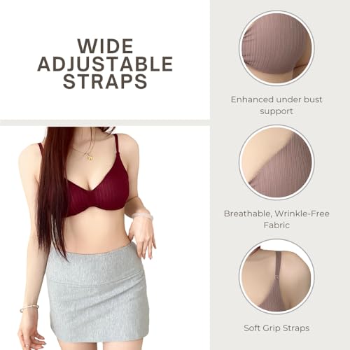 Luella Everyday Removable Pad Cute Ribbon Bra & Wireless T-Shirt Bra for Women Daily Use/Fashionable Use