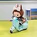 Liotww Motorcycles Scooter Toy Doll - with Light and Music, Cute Have a Seat Accessories, Interactive Rotating Decor Desktop Ornaments for Collectors (Blue)