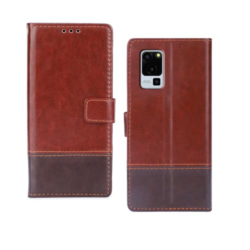 Image of amazon basics Lava Blaze 5G Flip Cover | Card Pockets Wallet & Stand | Flip Cover for Lava Blaze 5G (Tan and Coffee)
