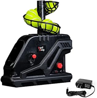 Furlihong 3809BH Tennis Ball Machine, Max 30 MPH, Adjustable Launching Angle and Interval, Stepless Speed Switch, Powered by Battery or AC Adapter, Stacker Extendable, for Tennis Training