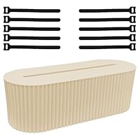 Kabelbox, Beige Kabelmanagementbox, Kabel Organizer Box, Cable Management Box, mit Aufbewahrungsschnur, kleine Aufbewahrungsbox für Steckdosenleiste, für Verlängerungskabel, Netzstreifen, Abdeckung