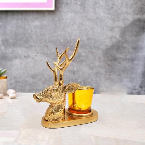 Image of CraftVatika Deer Tealight Candles Holder for Home Decor Showpiece Aluminum Candle Holder for Decorative Items for Home Living Room & Table Decoration Items
