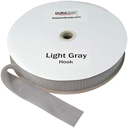 DuraGrip® Brand - 2" Light Gray Hook Sew-On | Hook Side Only, Loop Side Sold Separately