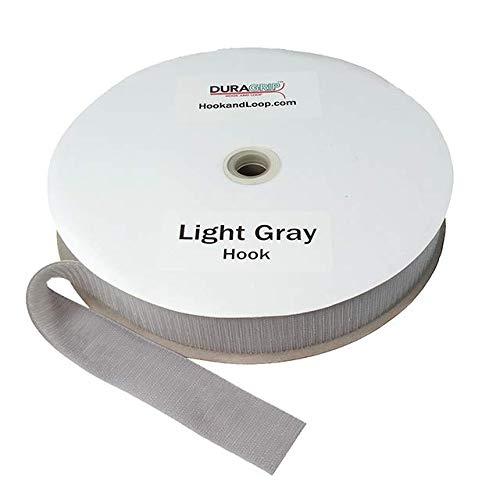 DuraGrip® Brand - 2" Light Gray Hook Sew-On | Hook Side Only, Loop Side Sold Separately