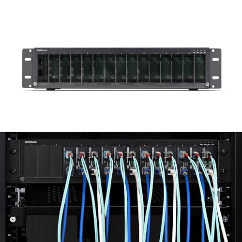 Image of StarTech 15-Slot Unmanaged Media Converter, TAA (MCM15-MEDIA-CHASSIS) | 19in Rackmount for MCM Media Converter Series, Active Cooling