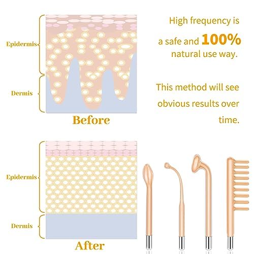 Portable Beauty Tool with 4 Red Glass Wand, Personal Skin Care Kit for Home Use