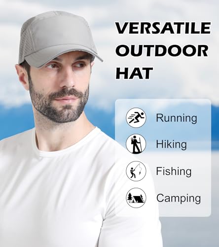 Dymeily Mens Breathable Mesh Running Hat Outdoor Upf 50+ Lightweight Baseball Golf Cap Dark Grey Quick Dry Sun Hat thumb #6