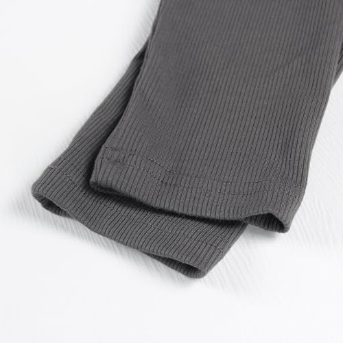 Artfish Women's Square Neck Long Sleeve Ribbed Slim Fitted Casual Basic Crop Top