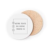 sous Verre Ronds Base Liège - Personnalisable Personnalisé avec Votre et...