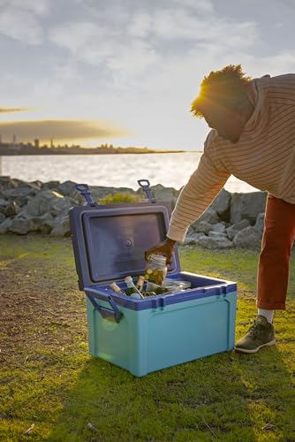Image of Stanley Adventure Outdoor Cooler 50 qt | Heavy Duty Outdoor Camping Cooler with Easy Carry Side Handles | 6 Days Cooling Ice Chest for 82 Cans | Flat Top Doubles as Seat | BPA-Free | Sycamore