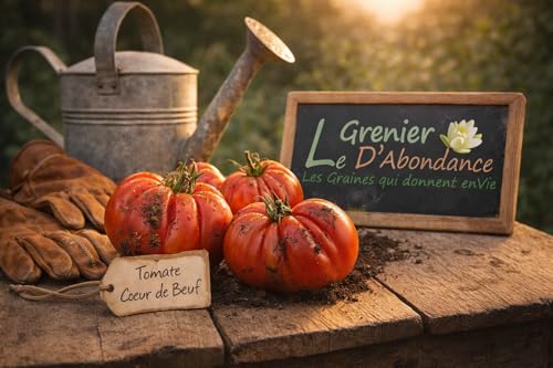 50 graines à semer - Le Grenier d'Abondance - TOMATE Coeur de Boeuf - Charnue 250 gr et+
