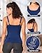 BAMBOO COOL Shelf-Bra Lingerie Camisole for Women Basic Tank with Adjustable Strap Soft Undershirt Dark Blue