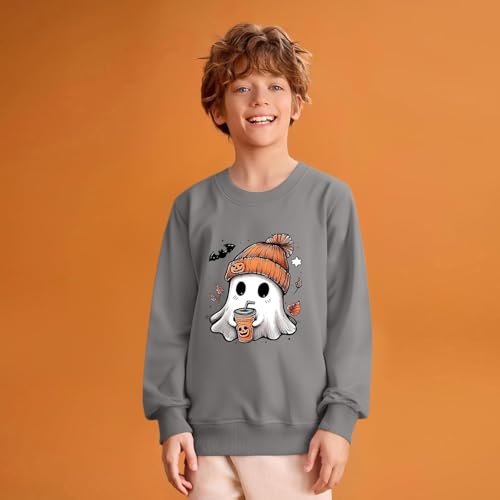 Girls Halloween Sweatshirt Cute Graphic Pullover Long Sleeve Casual Top Fall Crewneck Shirt2