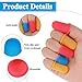 COMNICO 15 pcs Rubber Finger Thimbles 3 Different Colors Finger Protector Covers Reusable Finger Tip Protector Pads Grips for Paperwork Cutting Embroidery Money Counting Crafts Making