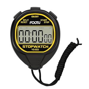 FCXJTU Digital Waterproof Stopwatch, No Bells, No Clock, No Date, Simple Basic Operation, Silent, ON/Off, Large Display for Swimming Running Training Kids Coaches Referees Teachers (Black)