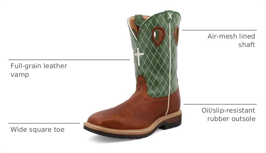 Image of Twisted X Men's 12 inch Pull on Steel Toe Western Work Boot