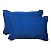 Pillow Perfect Outdoor/Indoor Corded Rectangular Throw Pillow, 11.5 in. x 18.5 in, Fresco Blue, Set of 2