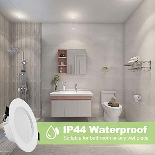 Gr4tec 10 x 5W Led Recessed Ceiling Lights, IP44 Aluminum Downlights for Ceiling, 4000K Natural White, 35mm Ultra-Slim Depth, Φ75-80mm Hole, 310LM, Bathroom Spotlights for Kitchen, Living Room