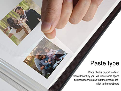Zoview Leather Photo Album Holds 3X5, 4X6, 5X7, 6X8, 8X10 Photos, Dust-Free, Air-Free, and Waterproof, Hand Made DIY Albums (Black, Medium)