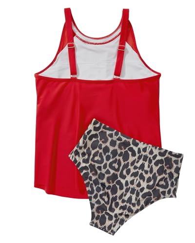 Image of SUUKSESS Women Tummy Control Tankini Bathing Suit Ruffle High Waisted Swimsuit