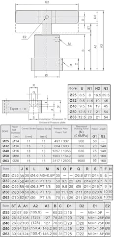 Vérin pneumatique rotatif ACK40-180R pour serrage industriel précis - 7