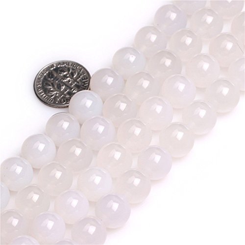 4mm Natural White Agate Beads Round Gemstone Loose Beads for Jewellery Making (90-100pcs/strand)