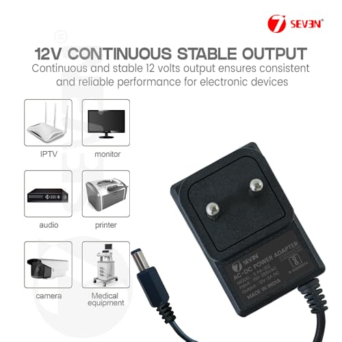 Image of 7SEVEN 12V 2Amp Dc Adapter for CCTV Camera Power Supply Dvr Set Top Box Led Strip Light Car and Bike Toy Charger Dc Motor Modem Router, Ensure Pin Size