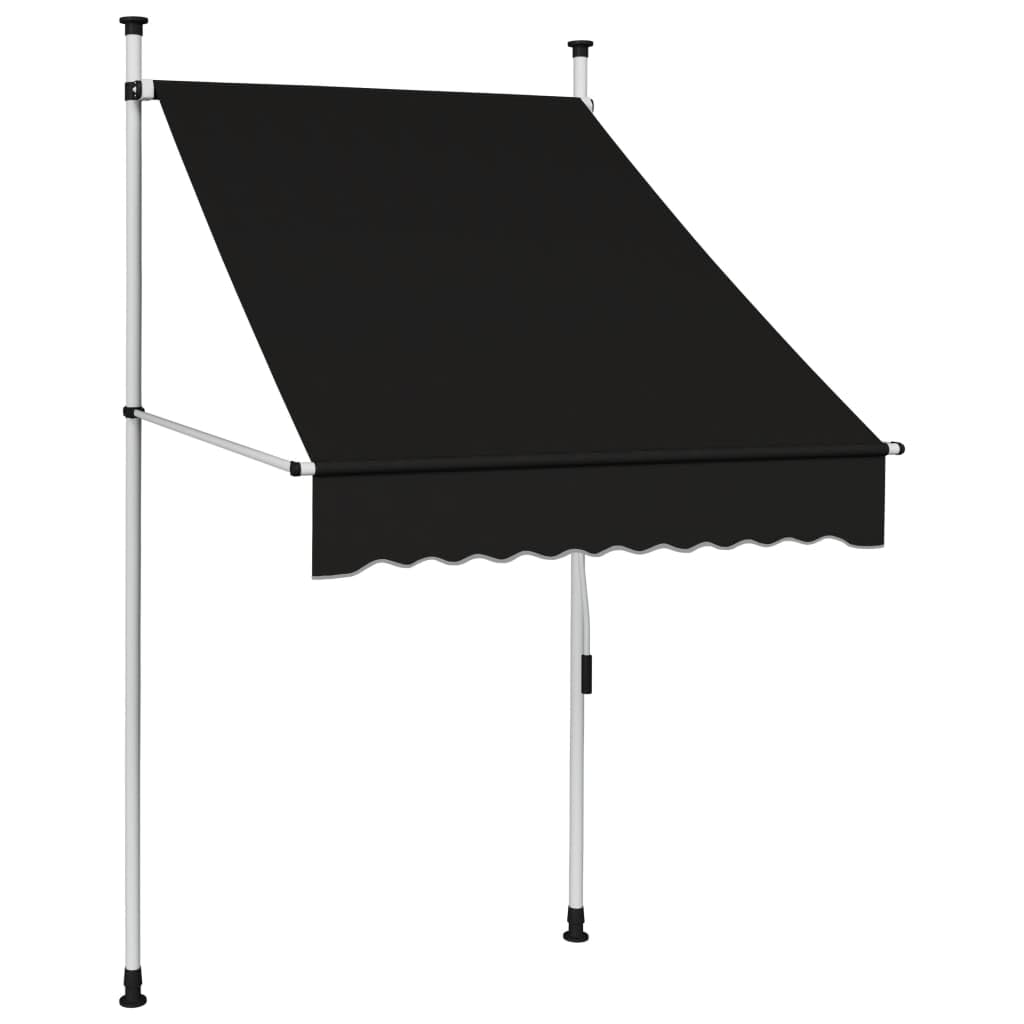 Auvent de terrasse rétractable anthracite 100 cm manuel pour balcon et petit jardin