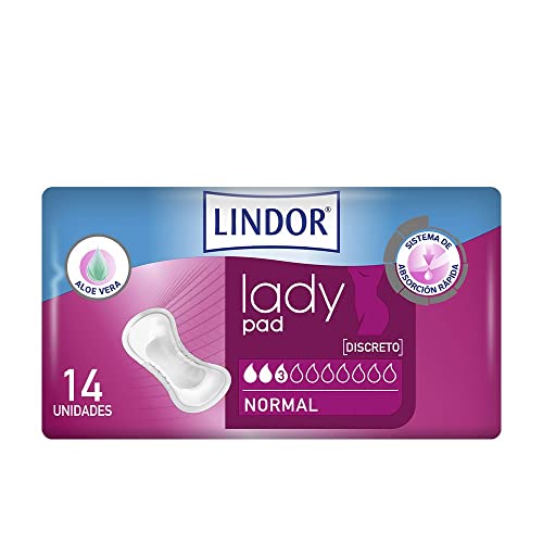 Lindor Lady: Compresas para Mujeres con Pérdidas de Orina, Normal, Protectores y Absorbentes para Incontinencia, 14 unidades, 3 gotas