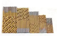 Kit 50 Brocas Aço Titanium Para Furadeira