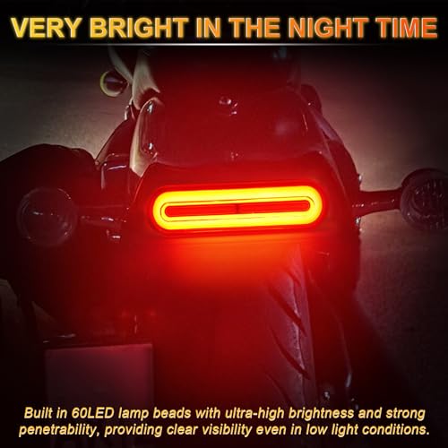 Image of iFunyLED Motorcylce LED Dual Color Tail Light,12V-80V Super Bright for Turn Signal Brake Driving light, Fits for ATV Scooter Bike Truck Trailer and Golf Car (Pack of 1)