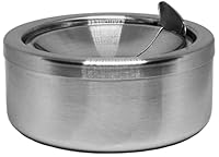 1x Aschenbecher mit Deckel aus Edelstahl 12 cm x 5,5cm | Aschenbecher für draußen und drinnen | Windaschenbecher | Klappaschenbecher | elegantes Design | WeLui