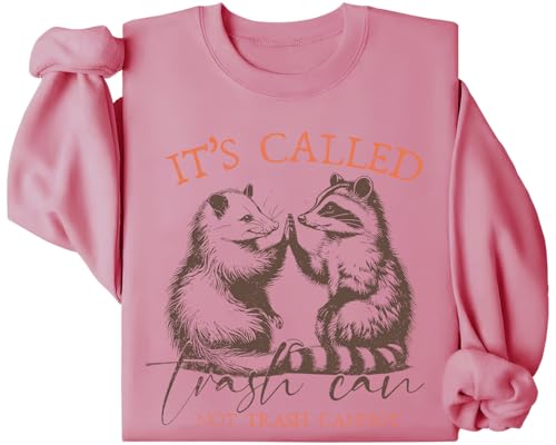 Sweat humoristique « It's Called Trash Can Not Trash Cannot » - Sweat drôle de raton laveur Possum - T-shirt pour amoureux, rose, XL