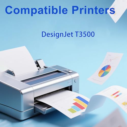 Image of 764 Ink Cartridges Replacement for 764 Ink Cartridges Work for DesignJet T3500 Postscript Printer(Photo Black /Matte Black /Gray /Cyan /Magenta /Yellow，300ML)
