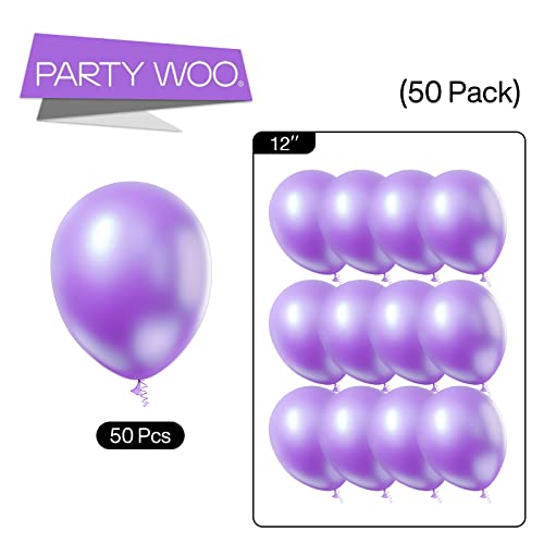 Image of PartyWoo Dark Purple Balloons 50 pcs 12 Inch Pearl Royal Purple Latex Helium Balloons for Graduation Halloween Mardi Gras Ramadan & Eid Wedding Baby Shower Birthday Party Decorations Purple-Z33