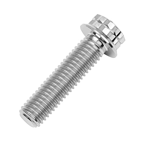 Image of Titanium Flange 12 Point Head M8 x15 20 25 30 35 40 45 50 55 60 65mm Screw Bolt Pack of 4 (M8x30mm, Normal Titanium)