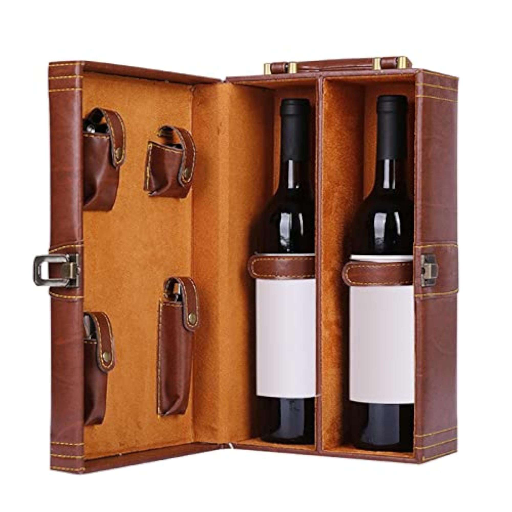 Pu Leather Wine Box Vintage Style for Celebrations