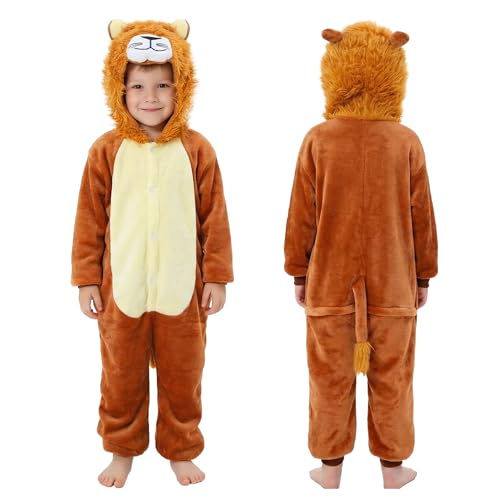 cuteDIY Löwenkostüm Kinder Löwen Kostüm Löwe Kind Junge Halloween 116 128