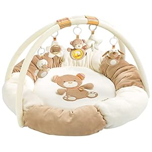 Fehn 160963 3-D-Activity-Nest Rainbow/Speelboog Met 5 Afneembare Speelgoed Voor Baby’S, Ø85Cm, Beige