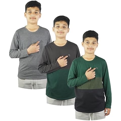 Bahob Boys Long Sleeve T-Shirts 3 Pack Cover