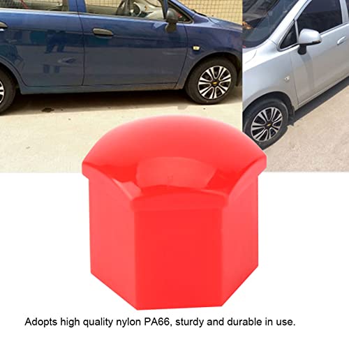 Image of 19mm Wheel Nut Covers, 20-Pack Red Lug Bolt Caps Hub Screw Protectors for